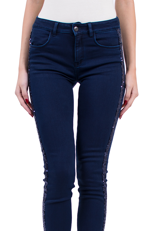 Дамски Ватирани Дънки N 18574 BLUE / 2019