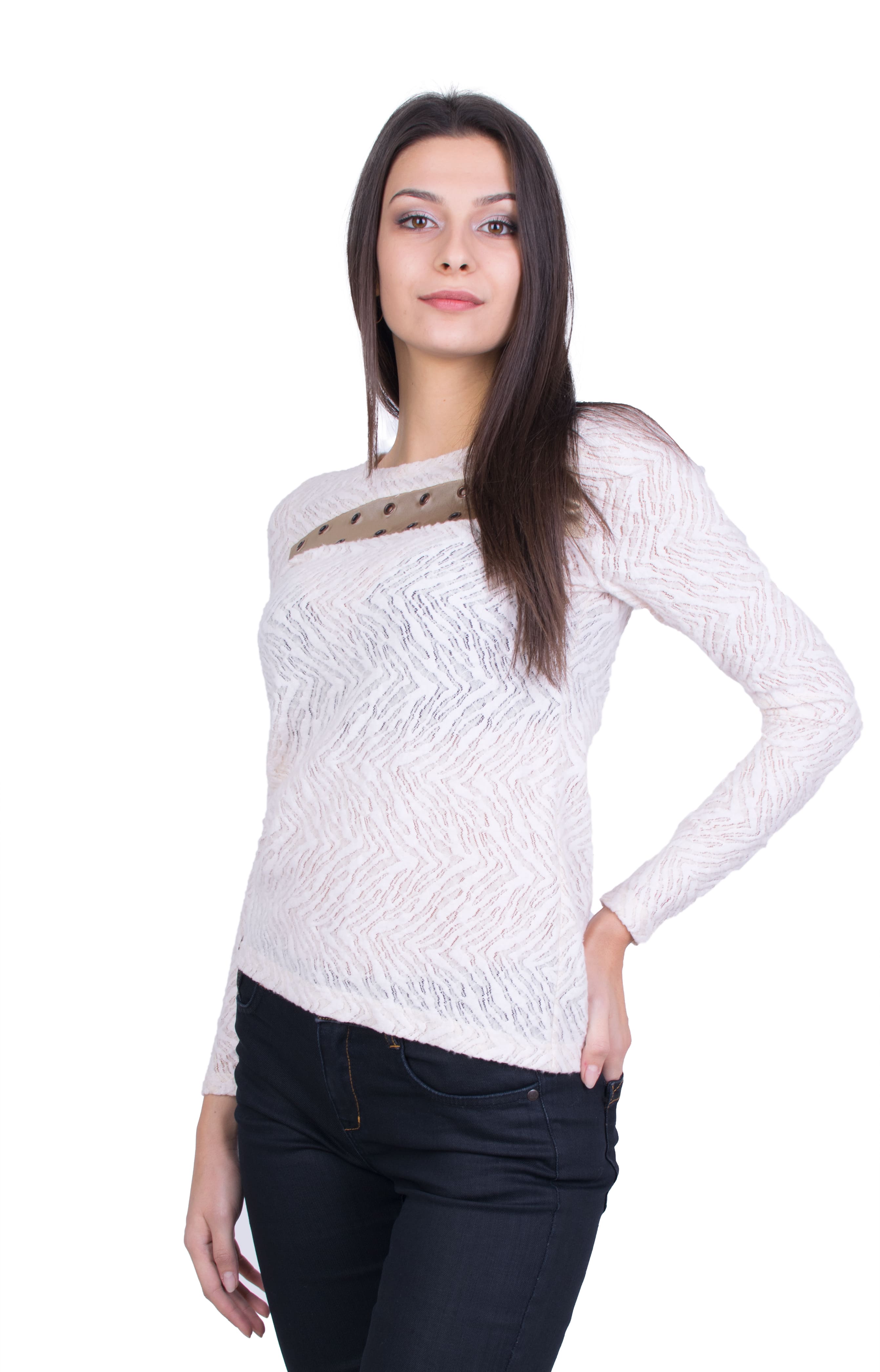 Women's Beige Blouse 20544 / 2021