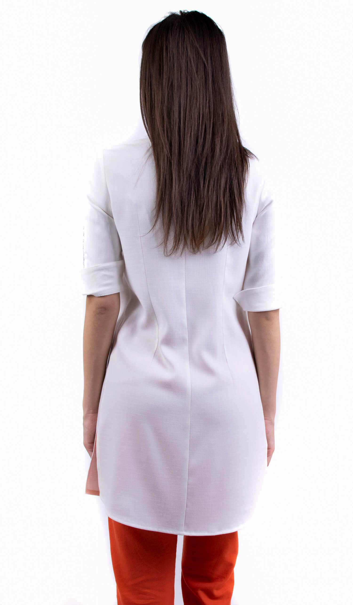 White Women's Tunic with 3/4 Sleeve 19233